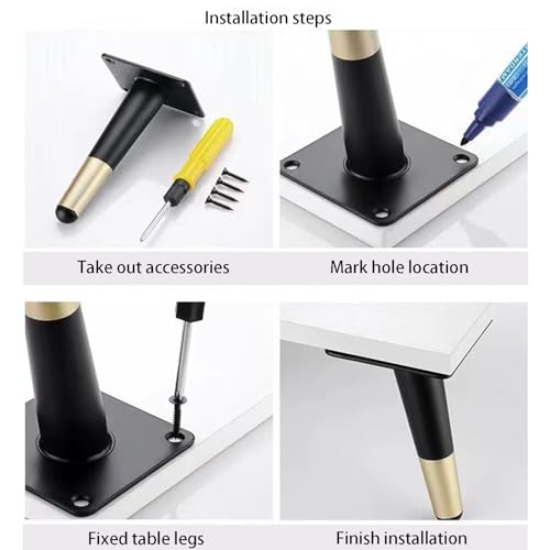 Pieds de table à manger en métal anti-vibration pour tabouret de banc - 7