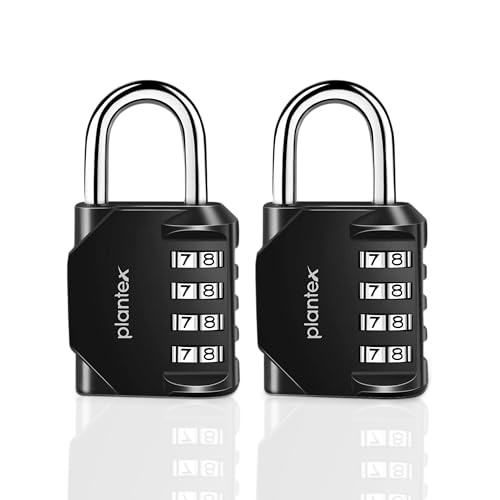 Image of Plantex 4 Digit Combination Number Metal Lock /Zinc Alloy Locks for Luggage /Locks for Travel Bags for Luggage /Locks for Cabin Luggage /Travel Essentials - Pack of 2 (Black)