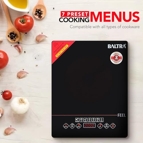 Image of BALTRA 2200W Infrared Cooktop Stove with Steel Grill Rack Touch Control | Radiant Feel Infrared Induction Glass Cooktop Auto Shut Off & Overheat Protection, Multi Power Level Function, Digital Display