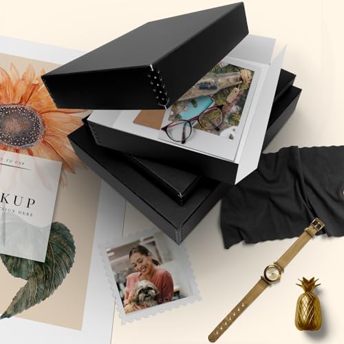 Image of Golden State Art, Drop Front Archival Storage Box, 11.75 inchx15.25 inchx3 inch-Black | Acid-Free 11x14 Museum Photo Storage Box with Metal Edge, Preserve Documents, Prints, Poster, Photographs, Arts And Crafts