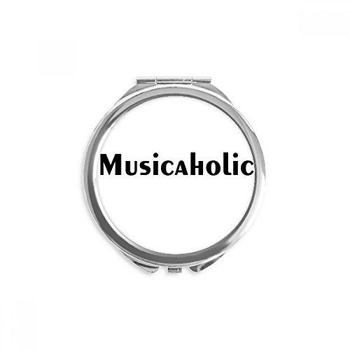 Miroir maquillage de poche de qualité supérieure élégant design musicaholic rond