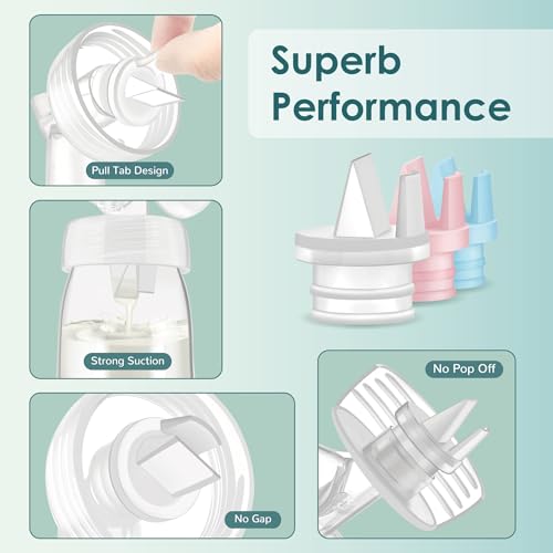 Image of Maymom 2nd Generation Pump Valves with Pull Tab for Spectra S1, S2 and 9 Pumps and Compatible with Avent Comfort Electric Breast Pump; (4 pc)