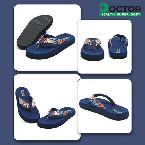 Image of DOCTOR HEALTH SUPER SOFT Women Stylish Printed Flip Flops | Soft Cushioned Everyday Wear Slippers for Women | Lightweight Anti-Slip Casual Thong Sandals