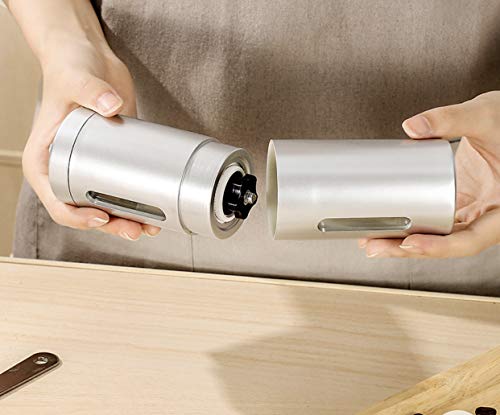 Libara Manuelle Kaffeemühle aus Edelstahl – Mini Kaffeemühle mit einstellbarer Einstellung – Bild 4