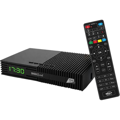 DIGIQUEST Decoder Tivùsat Ti9 con Smartcard incluida | Conecta y mira al Instante | Fácil de Instalar | Mando 2 en 1 | Función de grabación activable | DVB S2 | HDR10 / HLG | Merlin