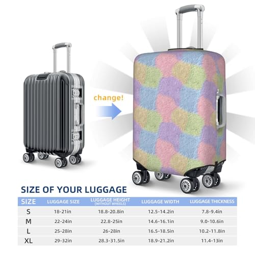 Pastel Coloured Texture Elastic Travel Luggage Covers Dustproof Scratch-Resistant Suitcase Protector Fit 22-24 Inch4