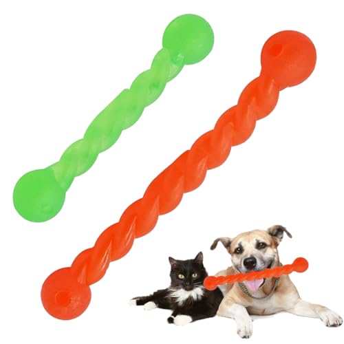 HONGECB Hundespielzeug Für Zähne, Hundekauspielzeug, Kauspielzeug Hund, 2 Pieces Hundespielzeug Gummi Gummispirale Kauknochen, Für Hunde Reinigt Die Zähne Und Massiert Das Zahnfleisch