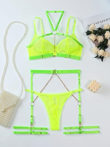 Image of Lilosy Sexy Pu Leather Strappy Underwire Garter Belt Lingerie Set