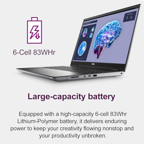 Dell Precision 7000 7680 Mobile Workstation Laptop (NVIDIA RTX 2000 Ada 8GB, 16" FHD+, Intel Core i7-13850HX (> Ultra 7-155U), 32GB LPCAMM2 DDR5, 1TB SSD) Pro Max for Engineer, Designer, Win 11 Pro - Image 7