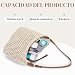 Imagen de EVEOUT Bolso Bandolera de Ganchillo para Mujer Boho Bolso de Hombro Tejido de Nylon con Dos Correas para Playa Vacaciones Verano Diario