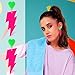 Mintolex 80s Neon Earrings for Women Acrylic Lightning Bolt Drop Earrings Retro 80s 90s Glow Party Accessories Neon Jewelry for Halloween Costume Outfit, Hot Pink