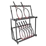 WPJBDS 2-stöckiger freistehender Tennisschlägerhalter Badmintonschläger-Präsentationsständer mit Schaumstoffschutz, Badmintonschläger-Aufbewahrungsständer, geeignet für Stadiongelände