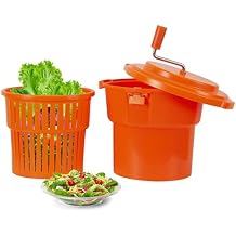 Clivia Large Commercial Salad Spinner Manual Lettuce Dryer Spinner Dryer-Dries Up To 4 Heads Of Lettuces