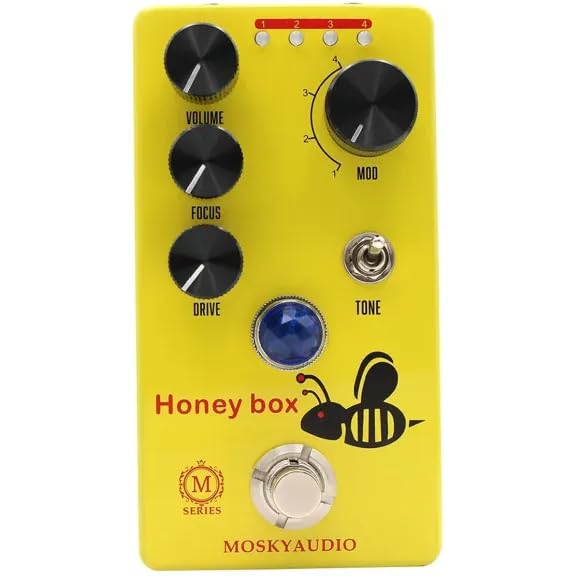 Mosky Honey Box - Pedale Overdrive a 4 modalità basato su Sweet Honey, True Bypass