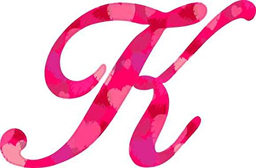 Amazon.com: StickerTalk Heart Pattern Cursive K Monogram