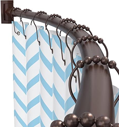 PrettyHome Adjustable Arched Curved Shower Curtain Rod Rustproof Expandable Aluminum Metal Shower Rod 38-72 Inches Telescoping Design Exquisite Customizable for Bathroom,Need To Drill,Bronze