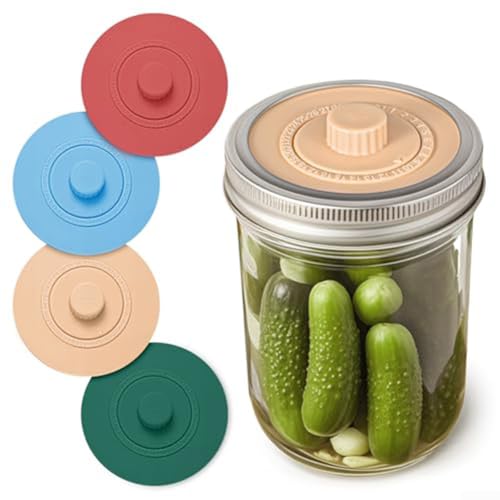 Catálogo para Comprar On-line Cocederos de conservas favoritos de las personas. 43 Tapas de fermentación de silicona para tarros de boca ancha con válvula de bloqueo automático y rastreadores de fecha, rejillas de ventilación unidireccionales para conservas...