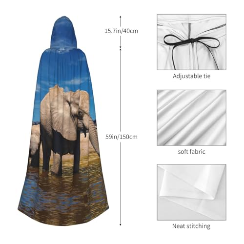 Cape à capuche éléphant unisexe pour déguisement de carnaval - 2