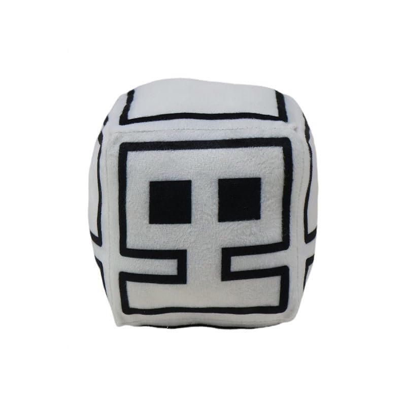 5 Cube Skull Devil Plush Stuffed 3D Plushie Doll Pillow Pendant Game Cute Collection Birthday Gift White