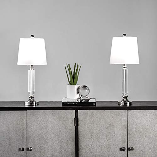 nuLOOM Clanton 23" Crystal Table Lamp Set