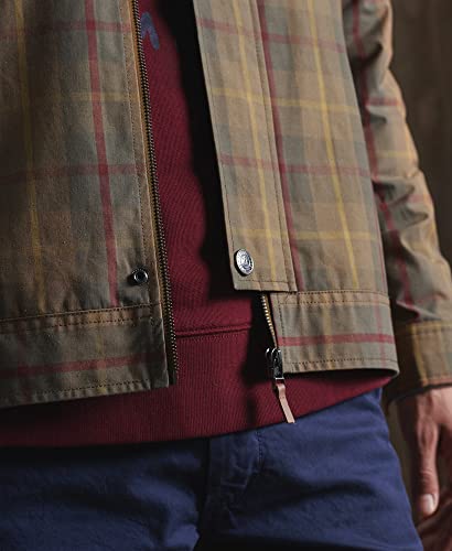 Superdry Mens Limited Edition Dry Cruiser Jacket, Limited Edition Gold Tartan Size M #TOP4