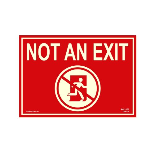 Aluminiumschild mit Aufschrift "Not an Exit", nachleuchtend Cover