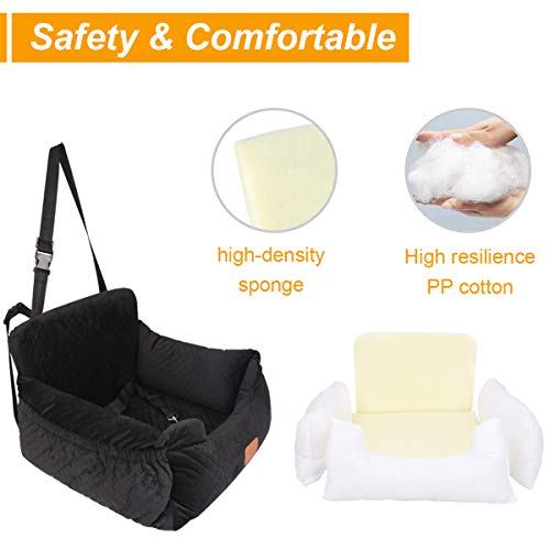 Tomyanner Dog Car Seat Pet Booster Seat With Pocket For Small And Medium Dogs Under 35 Lbs Travel Safety,Non-Slip Base And Thickened Sponge Pad, Can Be Disassembled And Easy To Clean(Black) #TOP2