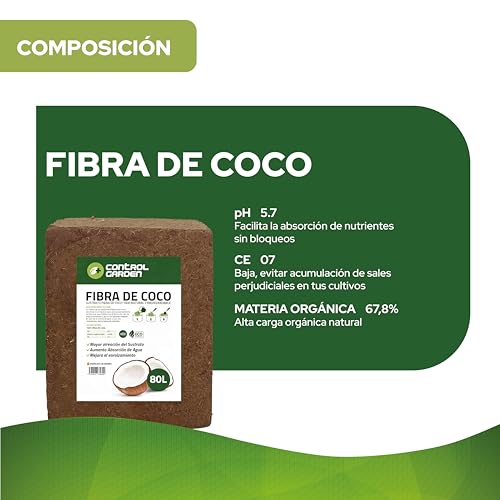 Miniatura 8 de Control Garden Sustrato Fibra De Coco 5kg 80l Abono Plantas 100 Natural Para Huertos, Terrarios Y Cultivos Substrato Semilleros Biodegradable
