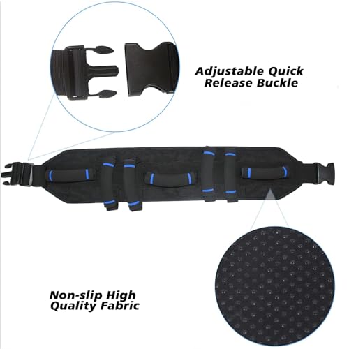 Gait Belt Transfer Belt for Seniors, Gate Belt with Quick Release Buckle, Gait Belt Safety Belt for Elderly Patient Lift Belt Medical Nursing Transfer Sling (7 Handles) - Thumbnail 3