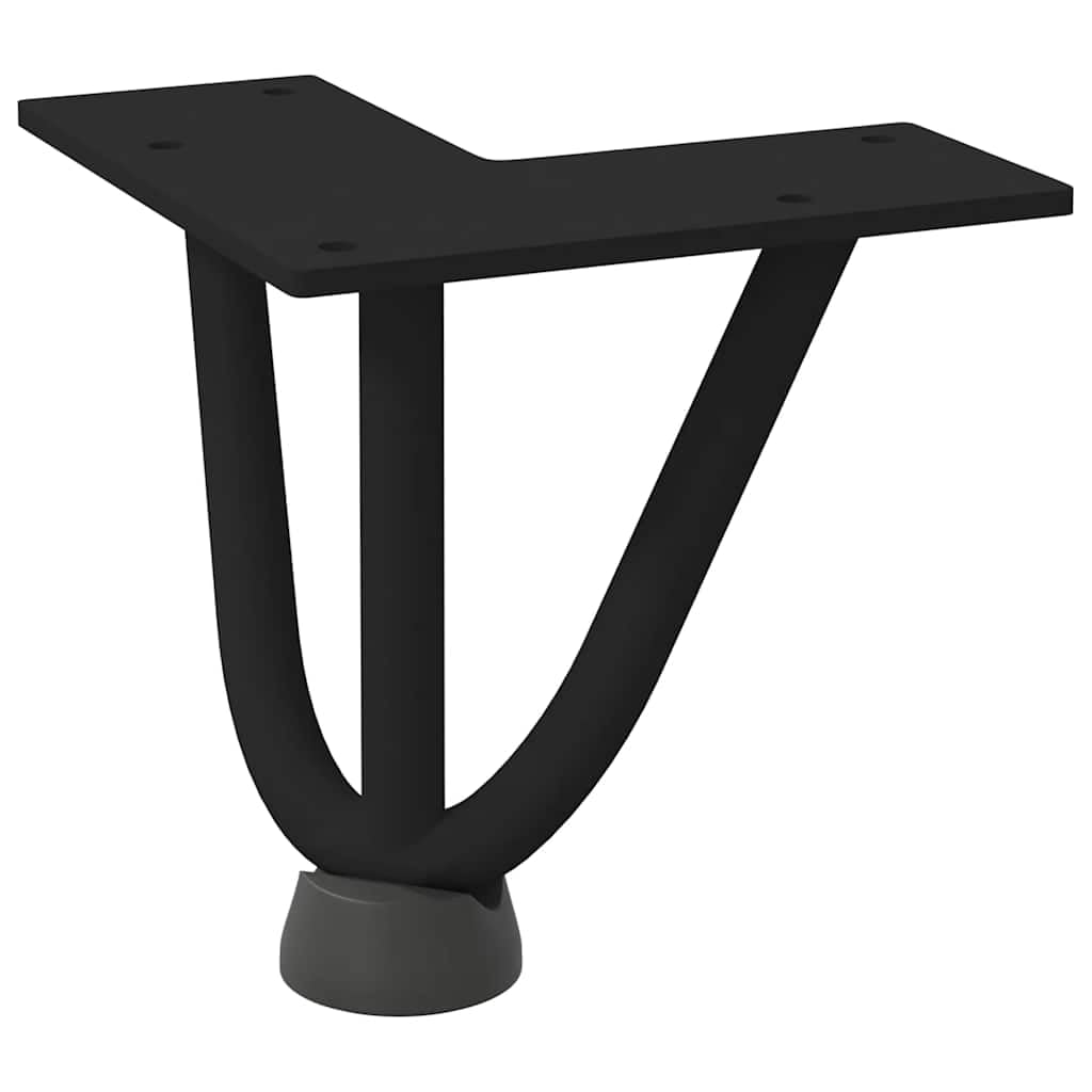 Nogi do włosów do stolika kawowego, zestaw 4 sztuk, czarne, 10 cm, masywna stal, regulowana, stabilna podstawa meblowa, design "zrób to sam", część zamienna