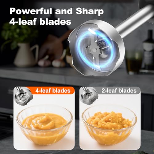 Image of Immersion Blender Handheld 1200W, 20-speeds Immersion Hand Blenders, Hand Mixer with Mining Beaker,Chopper,Whisk, Frother and Stick Blender Suitable for Kitchen, Protein Shakes and Baby Food