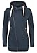 Produktbild DESIRES Vicky Zip Hood Long Damen Lange Sweatjacke Kapuzenjacke Sweatshirtjacke Mit Kapuze Und Fleece-Innenseite, Größe:S, Farbe:Insignia Blue Melange (8991)