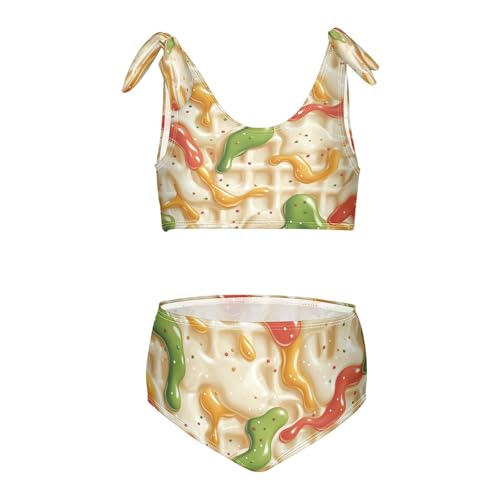 Milk Gold Red Green Ice Cream Girls Tankini Swimsuit Kids Bikini Sets 2 Pcs Bathing Suit 3T