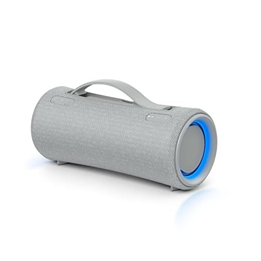 Sony SRS-XG300 - Speaker portatile Bluetooth wireless con suono potente e illuminazione incorporata, resistente all'acqua, durata della batteria di 25 ore e Ricarica Rapida - Grigio Chiaro