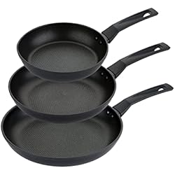 Sartenes Prestige PRESTIGE Juego de 9 sartenes antiadherentes de inducción, 21/25/29 cm, antiadherentes, resistentes a los arañazos, asas de fácil agarre, aptos para horno y lavavajillas