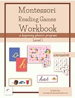 Montessori Reading Games Workbook, Level 1 Cursive: A Beginning Phonics Program 1735398055 Book Cover