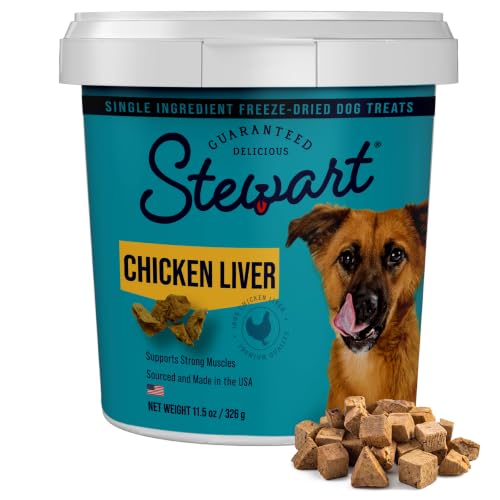 Stewart Freeze Dried Dog Treats 100% Chicken Liver 11.5 oz Tub