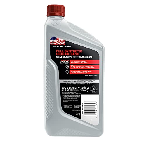 Image of Valvoline Full Synthetic High Mileage with MaxLife Technology SAE 5W-30 Motor Oil 1 QT (Pack of 2)