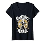 Photo Gallery donna rockabilly rebel pinup girl with attitude graphic art maglietta con collo a v Photo Gallery donna rockabilly rebel pinup girl with attitude graphic art maglietta con collo a v