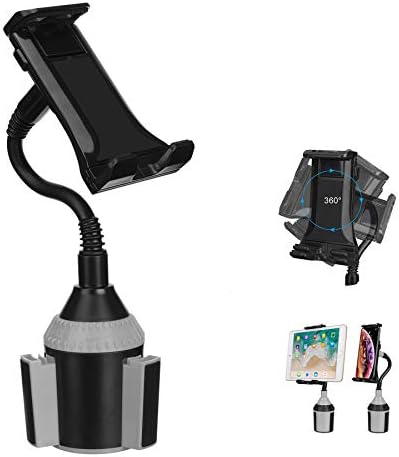 MiaodaM 360° Swivel Cup Holder Phone Mount Universal Adjustable Gooseneck Cup Holder Cradle Car Mount for Cell Phone iPhone 11/11 Pro/XR/XS/XS Max/iPad/iPod Electronics Devices from 4.7'' to 10.5''