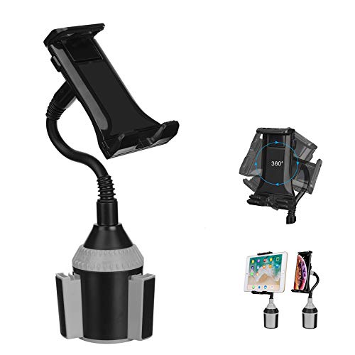 MIAODAM 360Â° Swivel Cup Holder Phone Mount Universal Adjustable Cup Holder Cradle, Car Mount Suitable for iPhone 12/11/11 Pro/XR/XS/XS Max/iPad/iPod Electronics Devices from 4.7'' to 10.5''