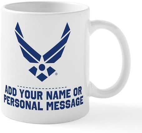CafePress Custom Personalized PERSONALIZED U.S. Air Force Logo Mugs 11 oz (325 ml) Ceramic Coffee Mug