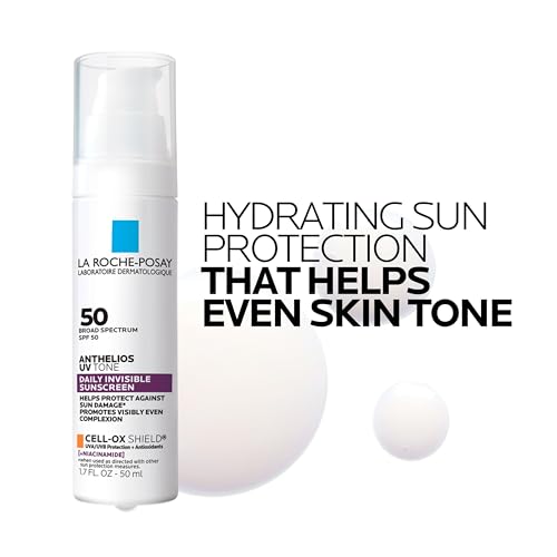 Image of La Roche Posay Anthelios UV Sunscreen SPF 50, Daily Sunscreen for Face in 3 Formulas, UV Tone with Niacinamide, UV Hydra with Hyaluronic Acid, UV Clear with Azelaic Acid, Broad Spectrum Invisible SPF