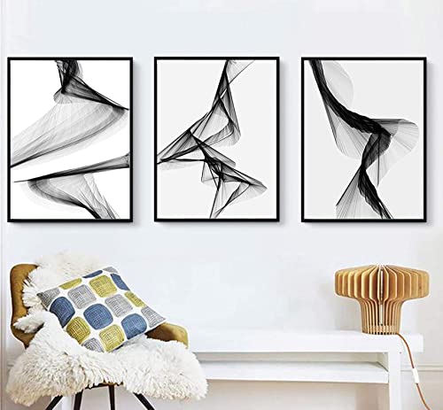 Peinture abstraite noir et blanc affiche decoration murale aesthetic - 2