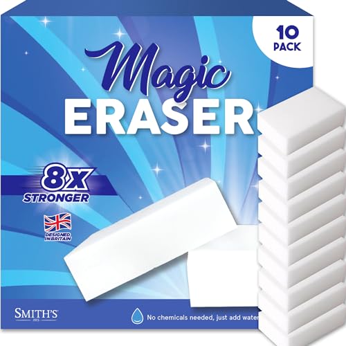 Price comparison product image Magic Erasers for Cleaning by Smiths / 10 Pack / Trusted by Professional Cleaners / Serving UK Homes for Over 10+ Years / 8X Stronger Than Cellulose / Chemical Free