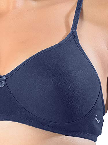 Image of SONARI Womens Non Padded Cotton Bra | Wire Free, Medium Coverage, Seamless Cups, Comfortable Polyester Cotton Blend Fabric | Adjustable Straps, Ideal for Everyday Wear - Smile