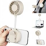 EVADA Magnetic Portable Fan Compatible with MagSafe, 360° Flexible Adjustable Phone Cooler Fan, 3-Speed Rechargeable Personal Desk Fan Quiet for Travel Office Outdoor Cruise, Begie