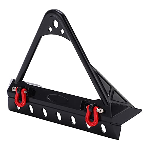 RC Front Bumper, RC Stinger Front Bumper Metal Front Bumper with LED Light for Scx10 / II/III Generation 1/10 RC Car (Pointed Head)