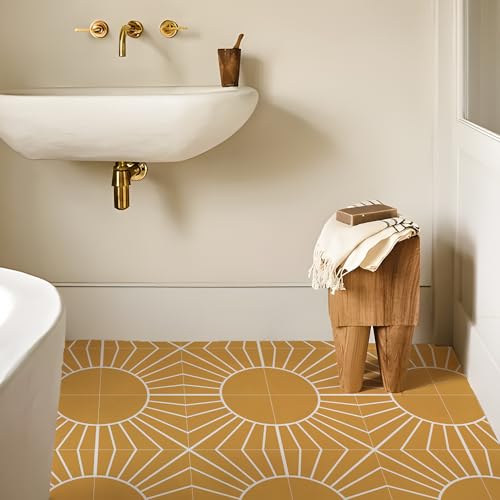 Alwayspon - Pegatinas adhesivas para azulejos, 25 piezas de 20 cm / 8 pulgadas, naranja, autoadhesivas, para pegar en azulejos, ideales para baño y cocina, protector antisalpicaduras, vinilo despegar