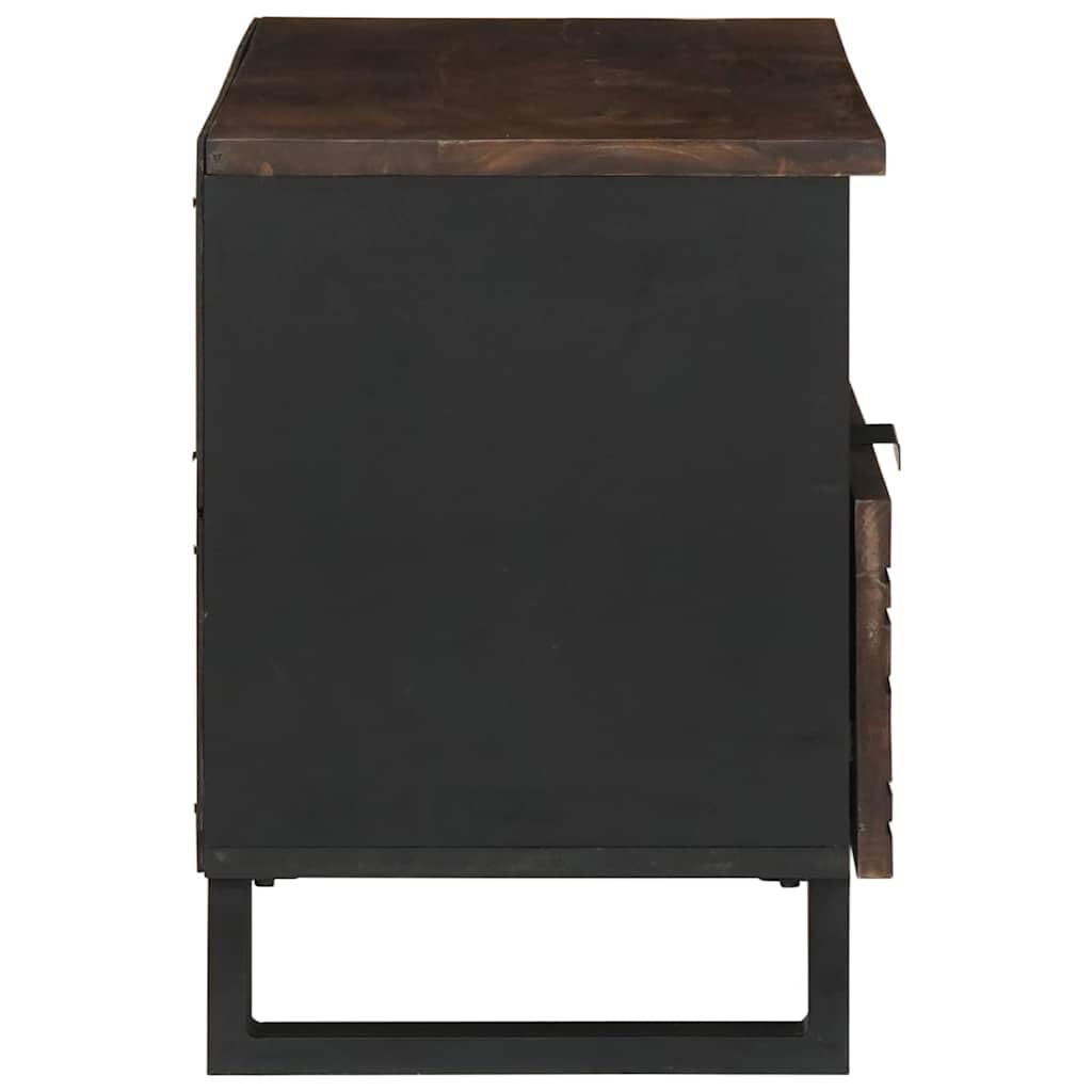 Szafka pod telewizor, orzech włoski, 80 x 33 x 46 cm, niska szafka z 3 półkami i 1 szufladą, stolik pod telewizor, szafka pod telewizor do salonu, kina domowego i gier